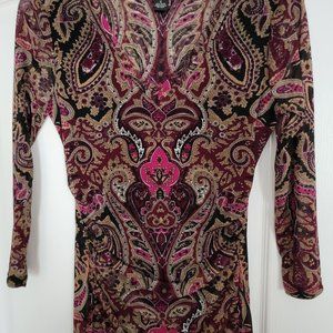 INC (International Concepts) 3/4 sleeve top, Regular size Small, Multi-color